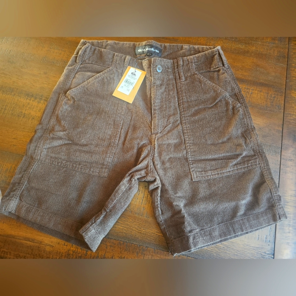 New Quiksilver Men's Brown Surf Fatigue Corduroy Shorts Sz 29